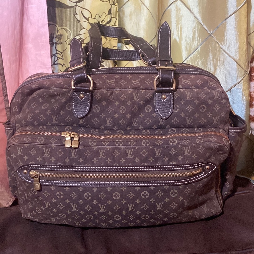 Louis Vuitton Brown Monogram Mini Lin Diaper bag.
